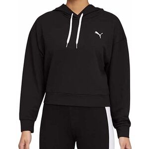 PUMA Women's Modern Sport Hoodie Cropped Sweatshirt in black